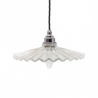 Fluted Fan Glass Pendant Light